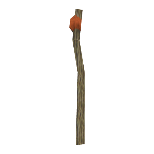 Wooden Flagpole with Red Cloth