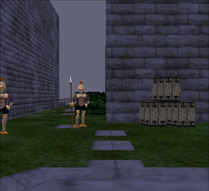 Castle Courtyard Guards Night